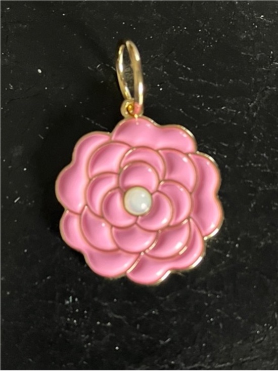 chanel fragrance Jewelry - Pink Floral Chanel Fragrance charm Enamel Pendant Charm - Unbranded